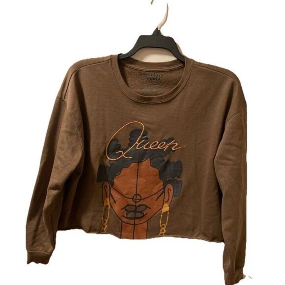 Legendary Rootz Graphic Sweatshirt‎ XXL Brown 3D Embroidered Queen Image